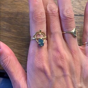 Vintage style gold and rare stone ring